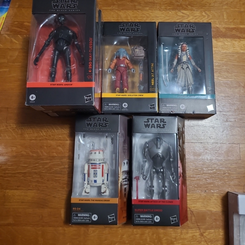Star Wars Black Series Action Figures - Red, Orange, Gray
